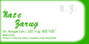 mate zarug business card